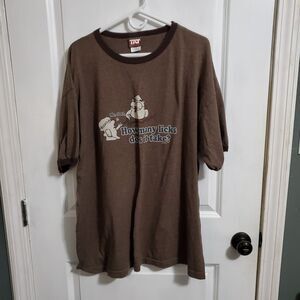 Classic Tootsie Roll Pop Owl How Many Licks Tee T-Shirt Brown XXL Three Licks